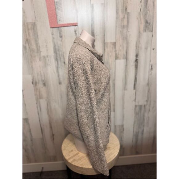 Natural Reflections Women Sz XL, Fleece Zip Up  Jacket Beige Oatmeal - Picture 3 of 8